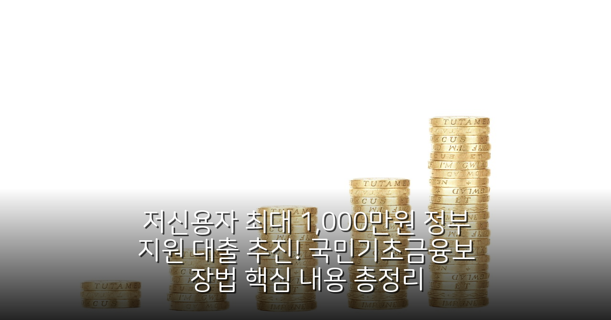 최대 1천만 원 저금리 대출? 국민기초금융보장법 핵심 정리와 재원 마련 이야기